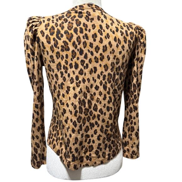 Veronica Beard Jeans Porter Tee Leopard Print Top New With Tags XS - Picture 4 of 8